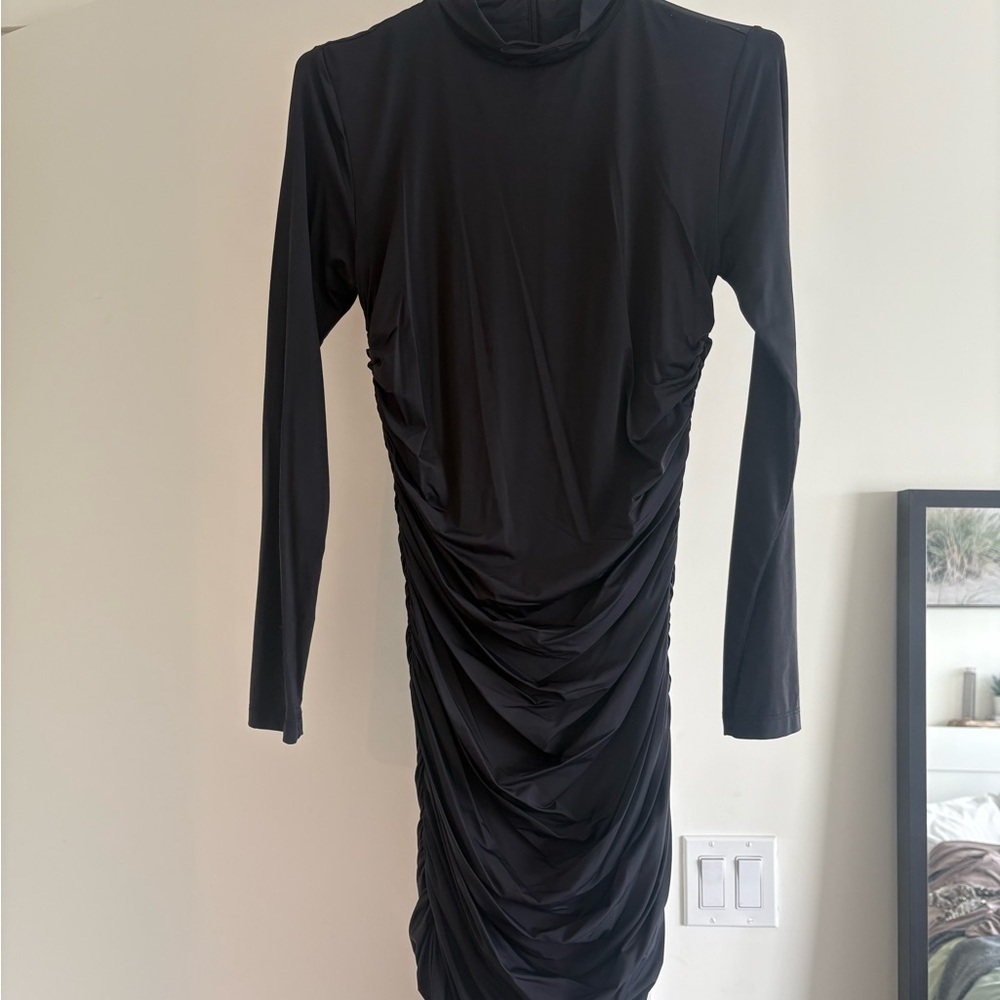 Black Ruched Aritzia Babaton Dress